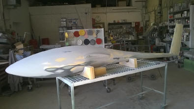 Geschliffene Urform des ASH 31-Rumpfes